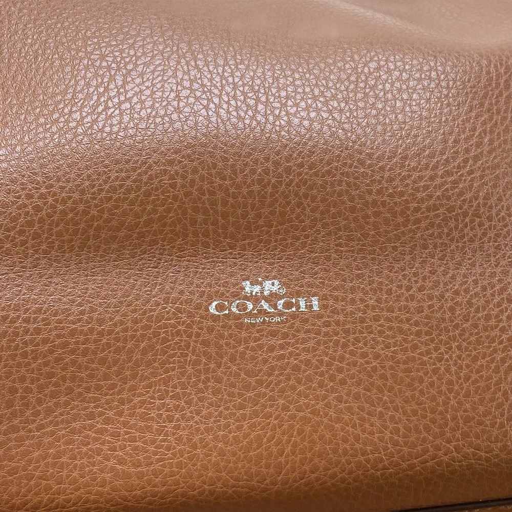 Coach Derby Tote Saddle Brown Pebbled Leather Shoulder Bag F58660 - Picture 2 of 12